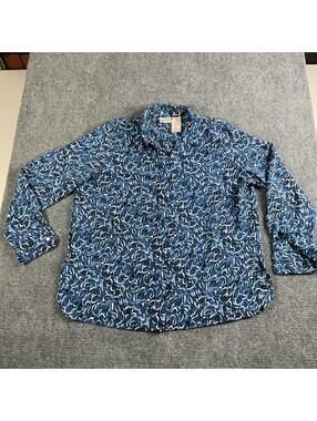 CLC Cricket Lane Collection Womens  Size 14  Button Up Blue Paisley